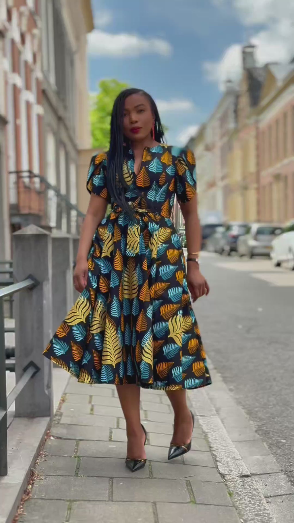 Beverly African Print Midi Dress