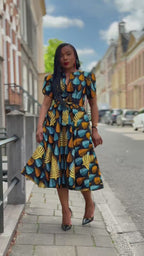 Beverly African Print Midi Dress