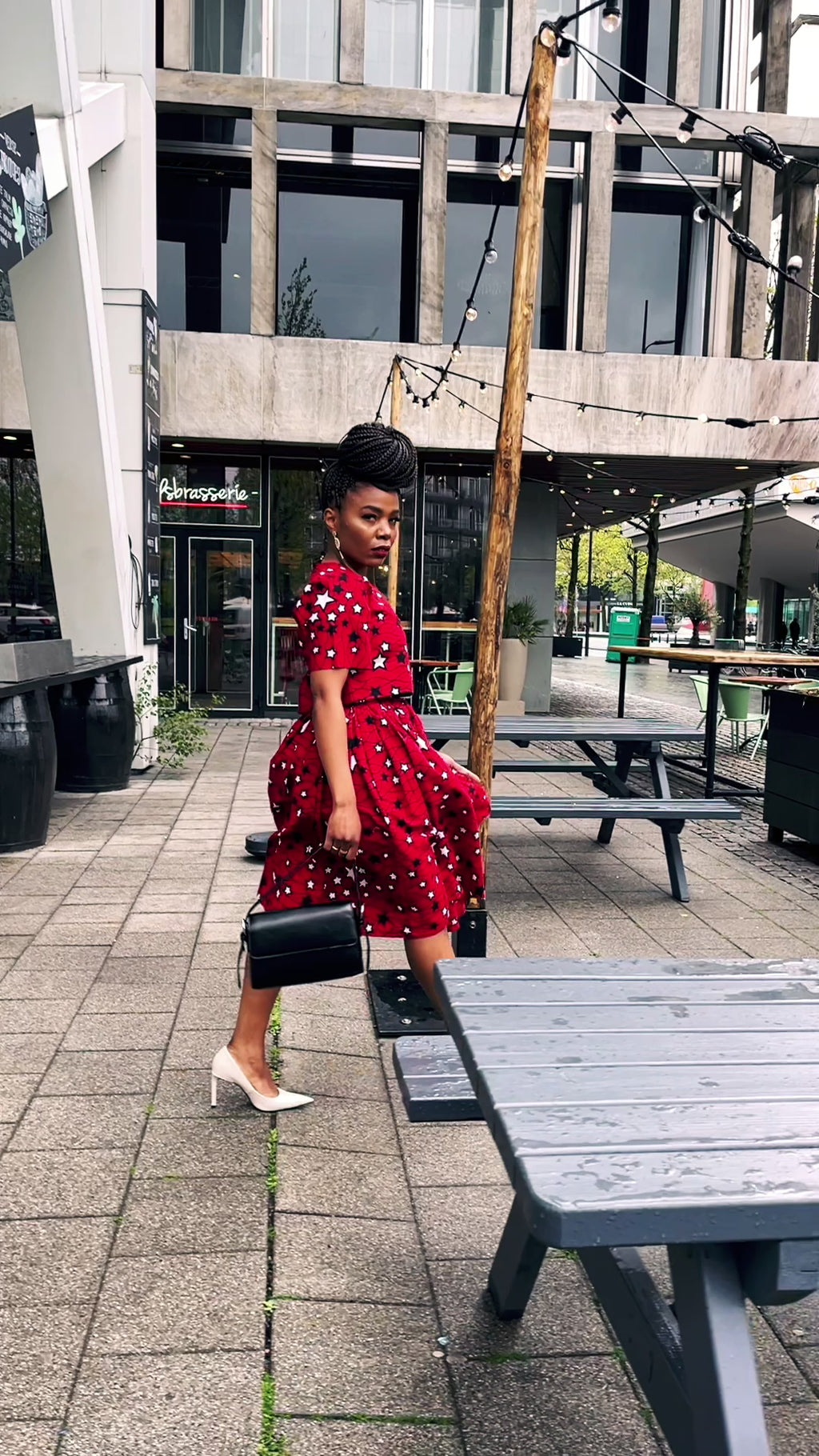 Teju Red and White Skirt Set