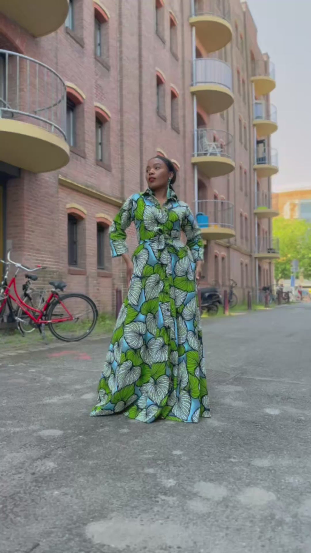 Amahle Green African Print Dress
