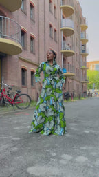 Amahle Green African Print Dress