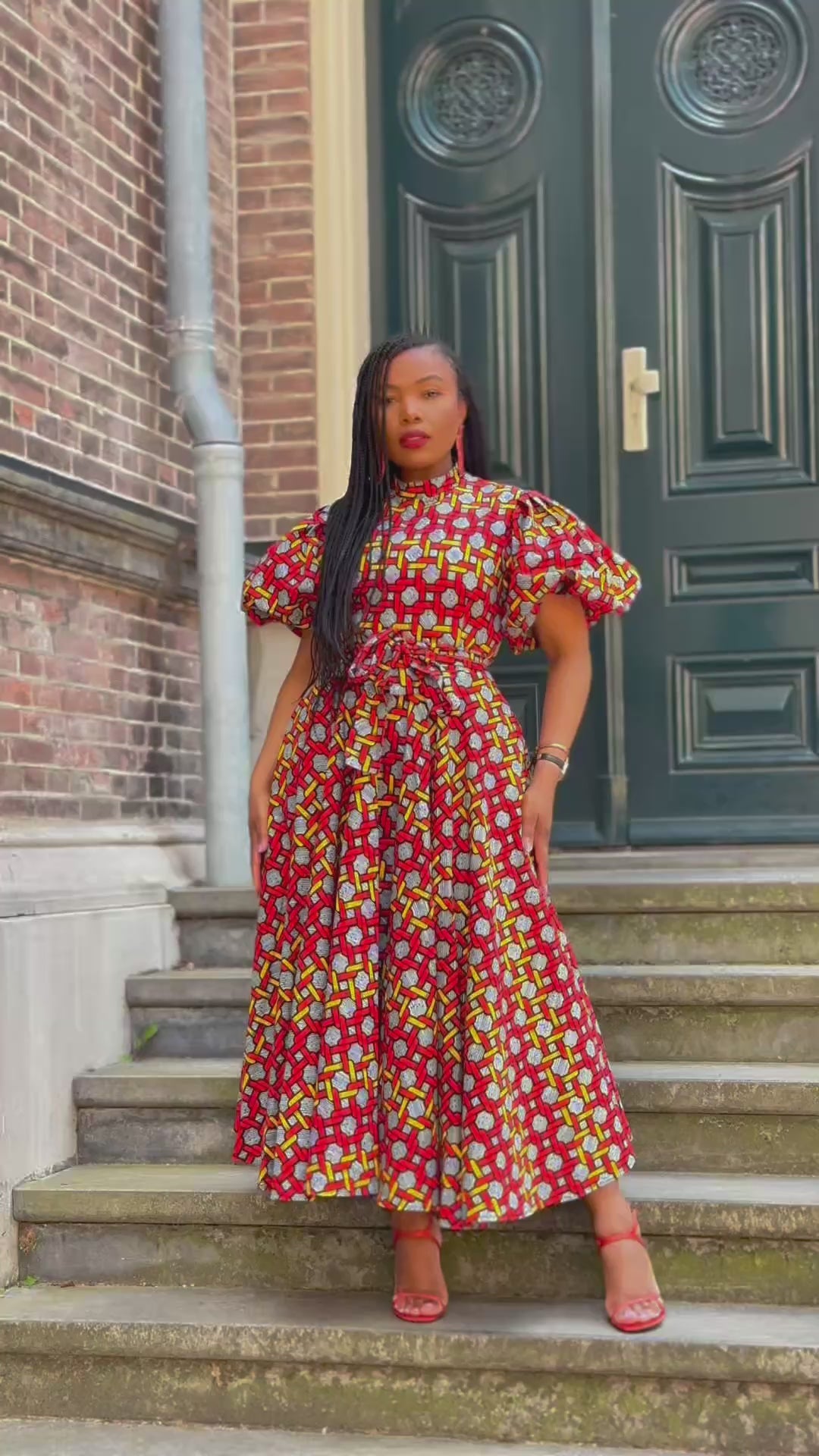 Olori Woven Print Maxi Dress