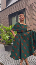 Oyin Green and Brown Dress