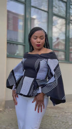 Zinitha Flair Black and White Top