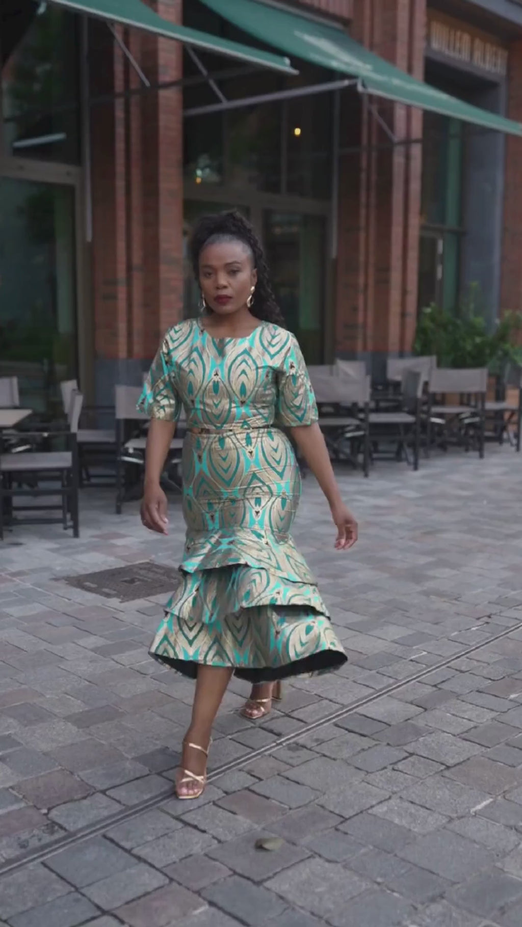 Camille Blue and Gold Dress