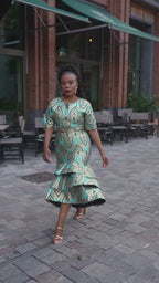 Camille Blue and Gold Dress