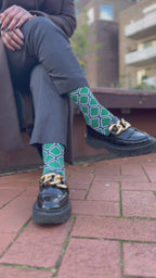 Eko Geometric Green Socks