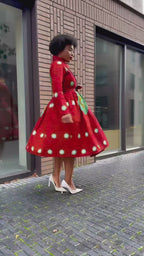 Nala Red And Green Wrap Dress