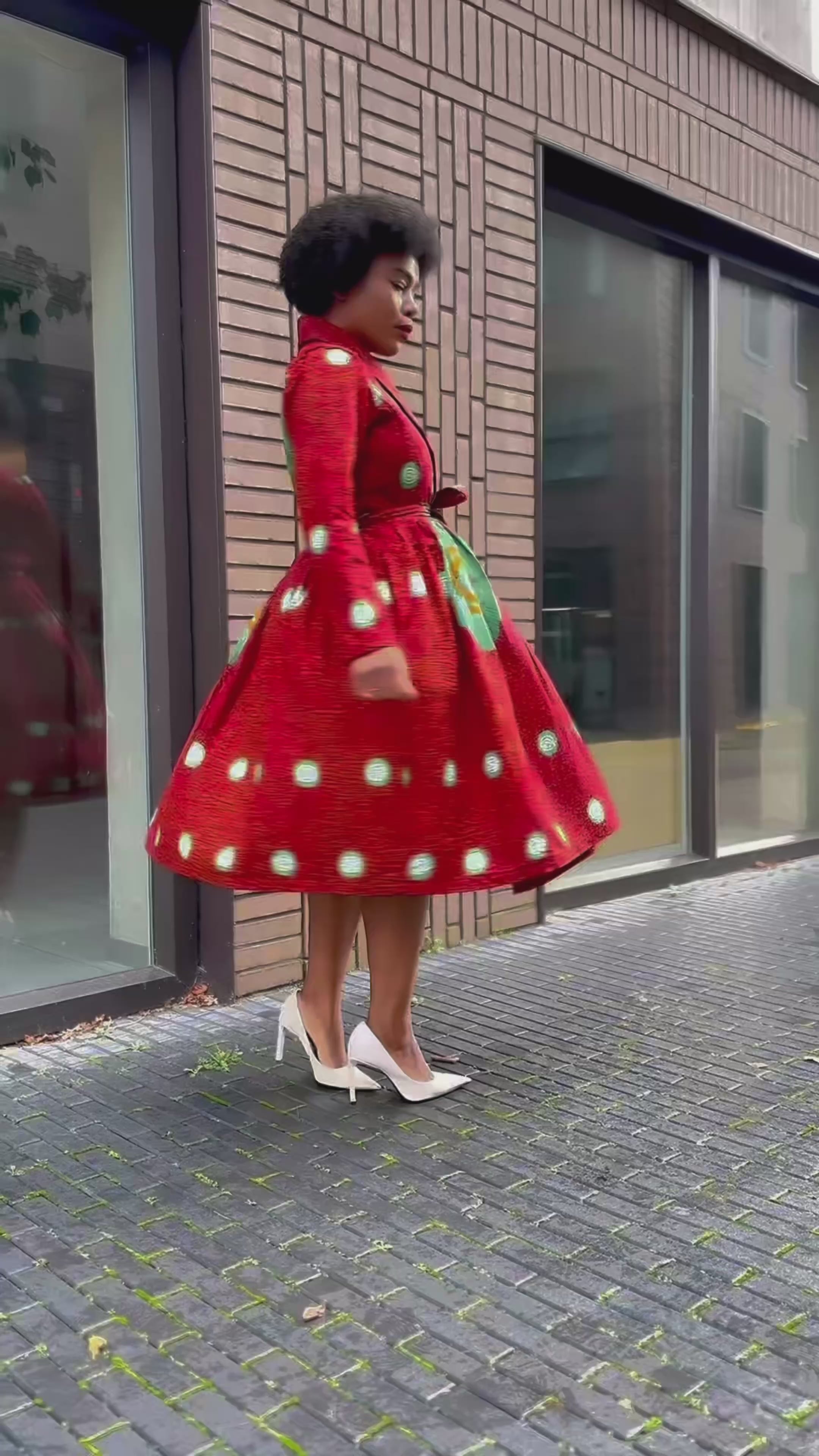 Nala Red And Green Wrap Dress
