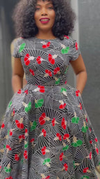 Tendai Green and Red Dress