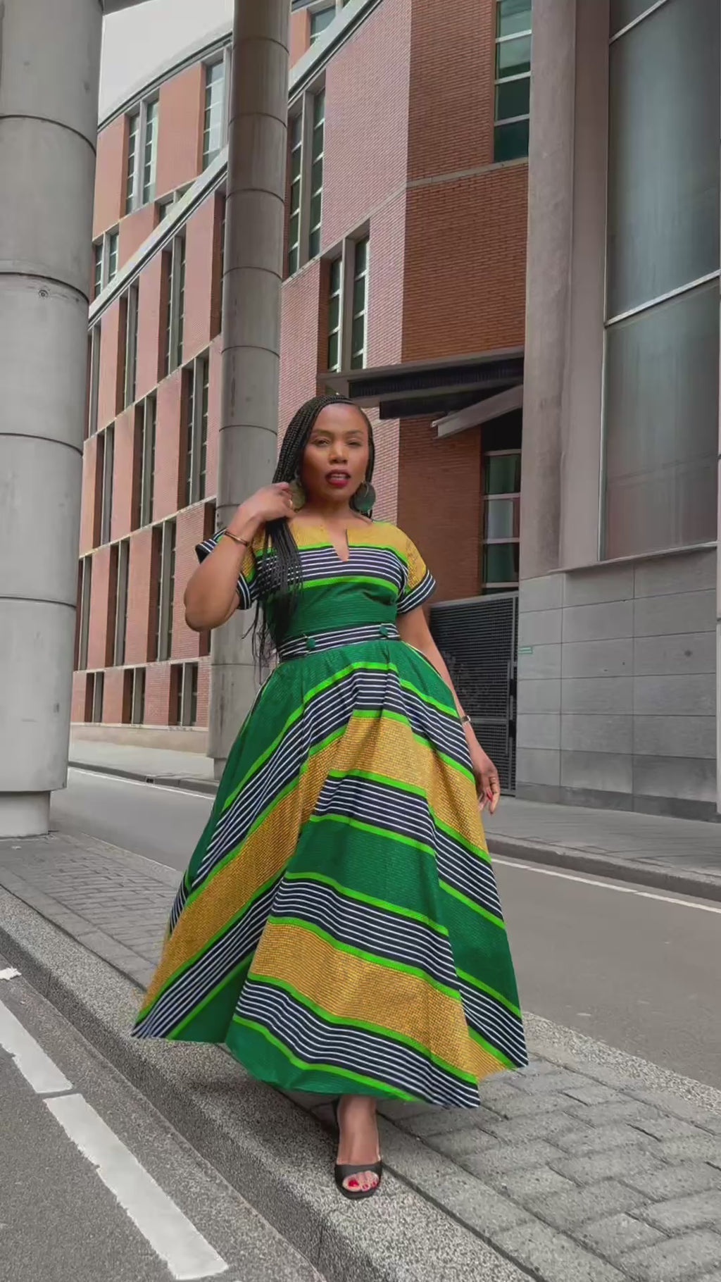 Peju Green Yellow Dress