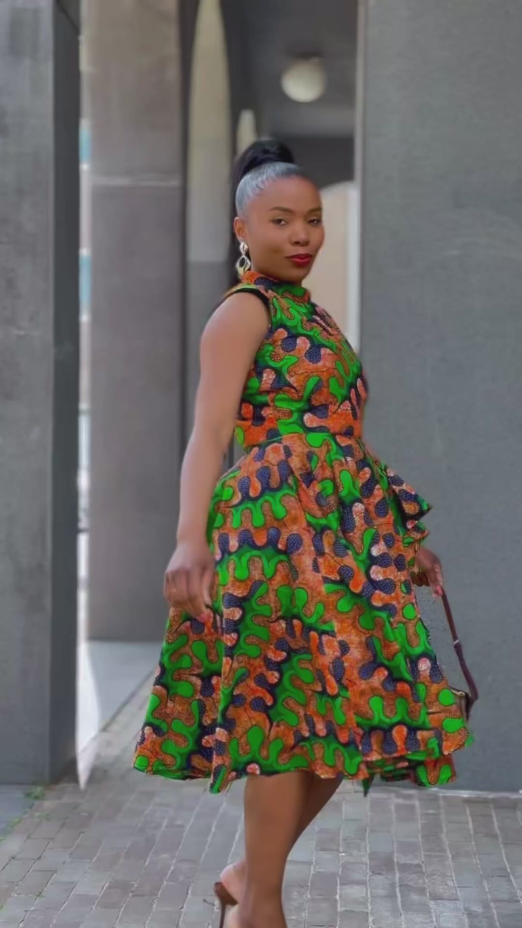 Modupe Green Peplum Dress