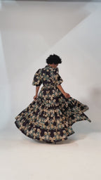 Elna Black Floral Dress