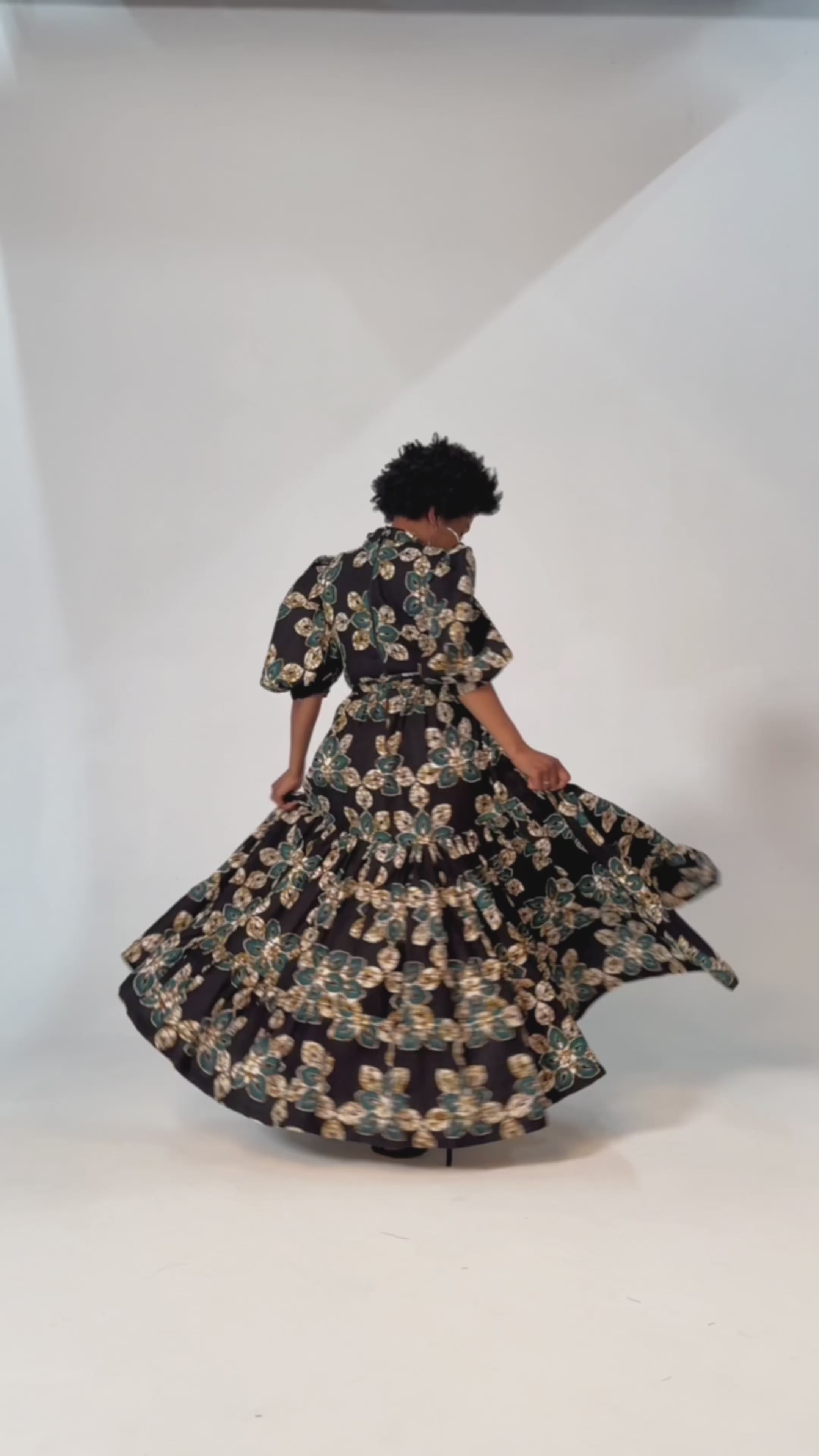 Elna Black Floral Dress