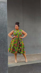 Modupe Green Peplum Dress