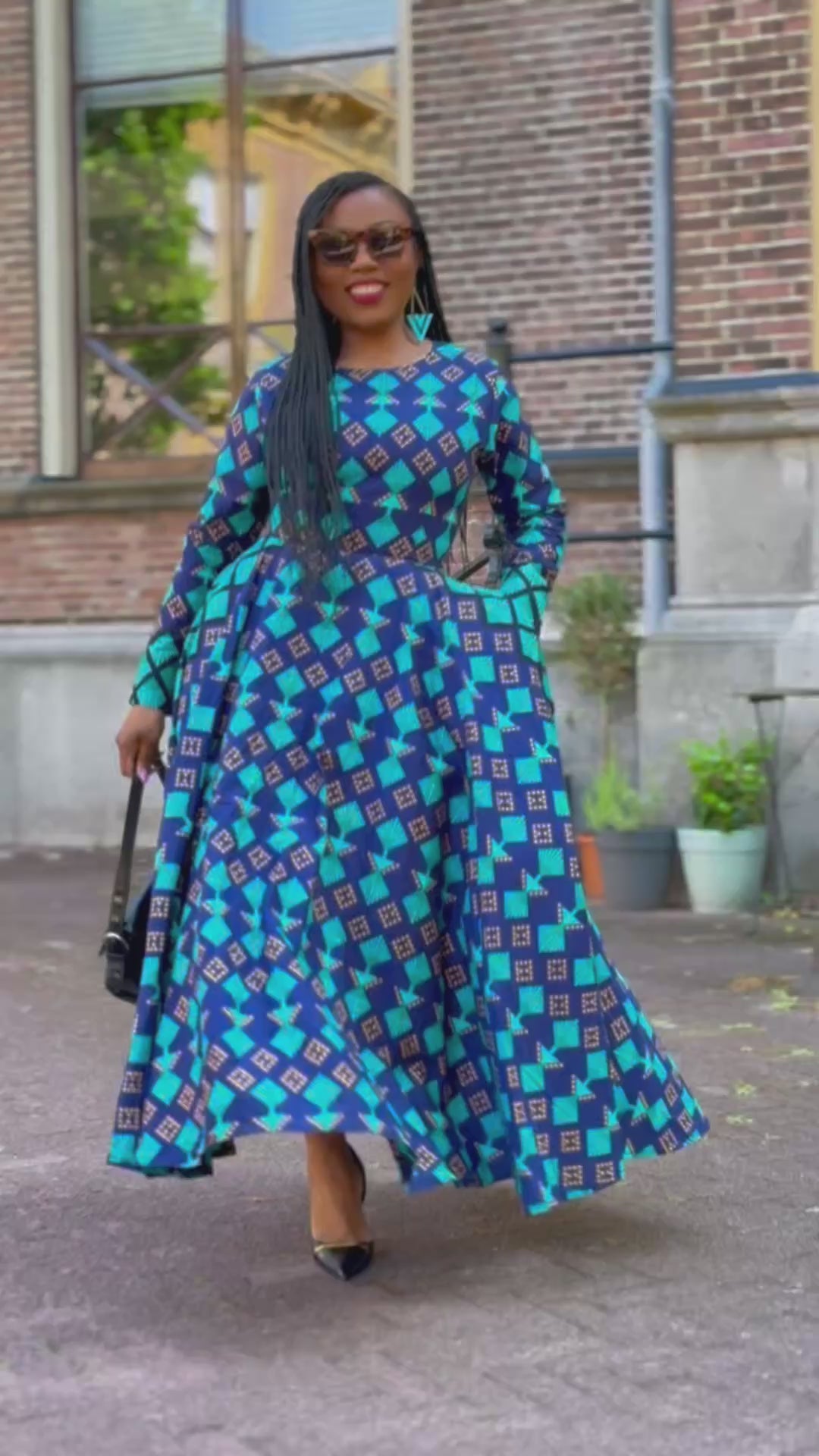 Moyo Blue and Brown Dress