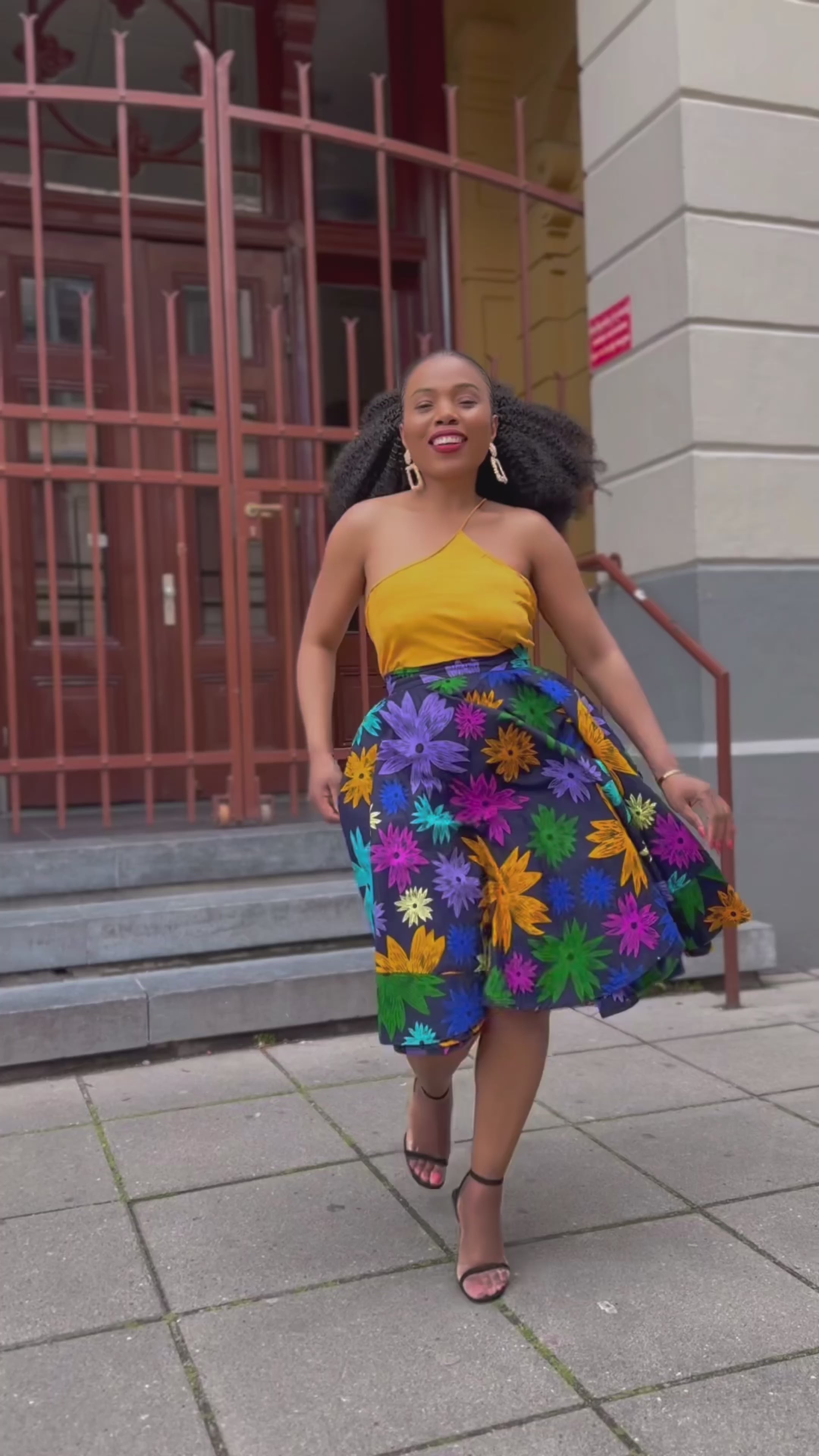 Yomi Floral Skater Skirt