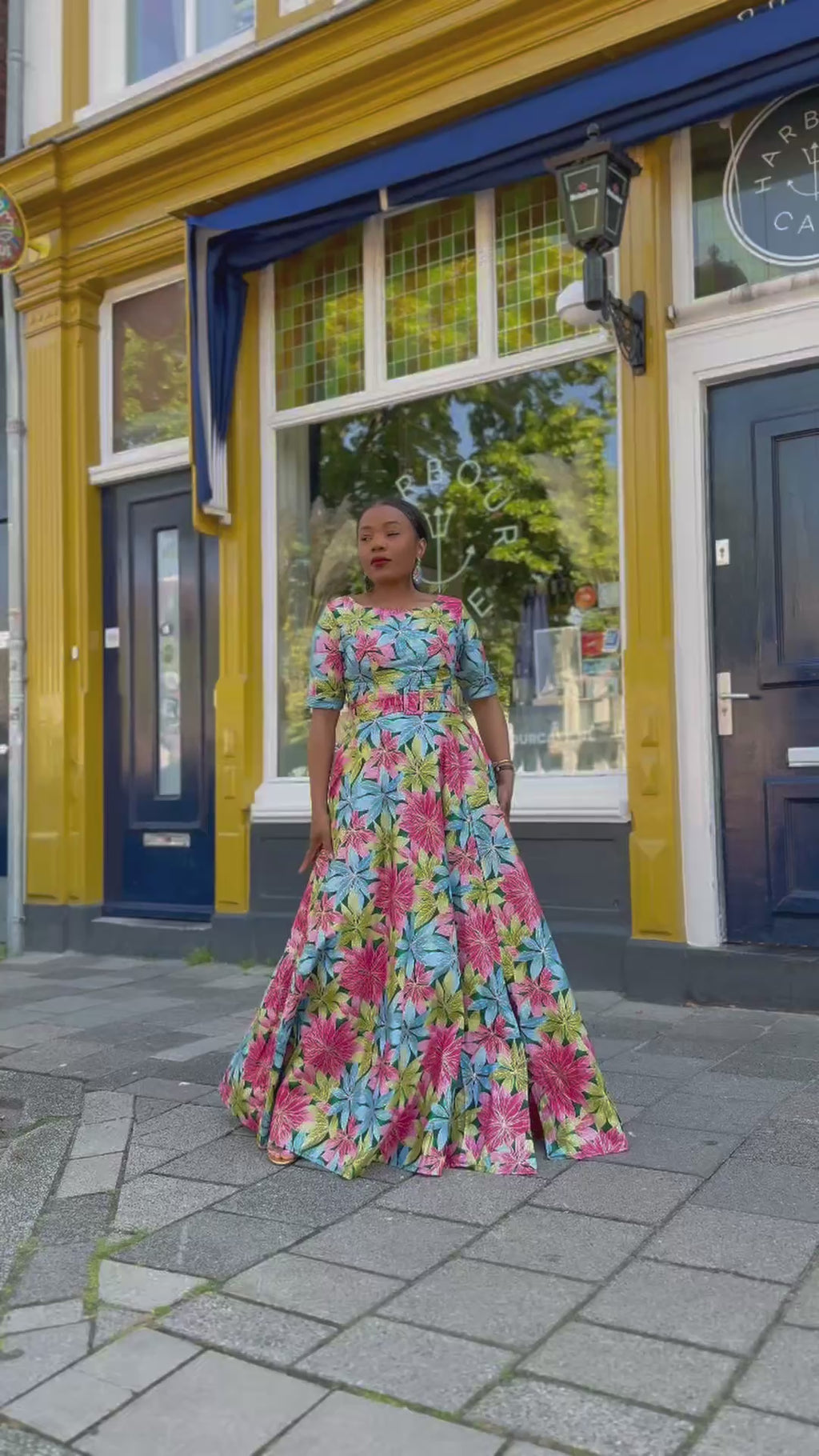 Ololade Floral Gold Dress