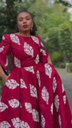 Serena Burgundy Midaxi Dress