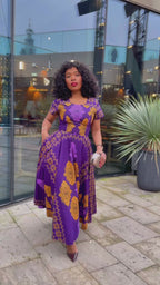 Majesty Purple Ankara Dress