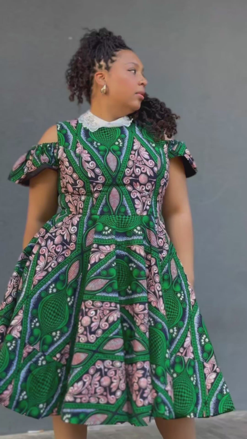 Ruby Green Lace Collar Dress