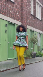 Tiwa Turquoise Peplum Top