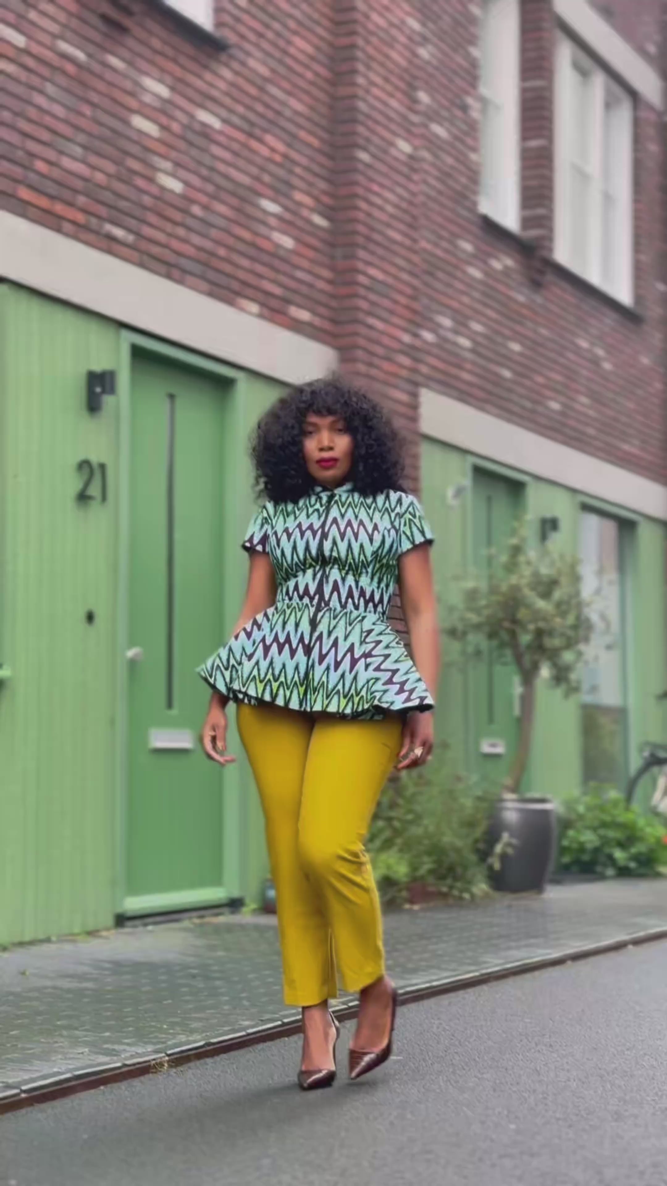 Tiwa Turquoise Peplum Top