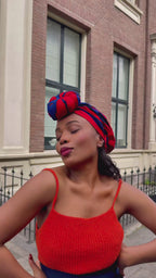 Peju Red and Blue Headwrap