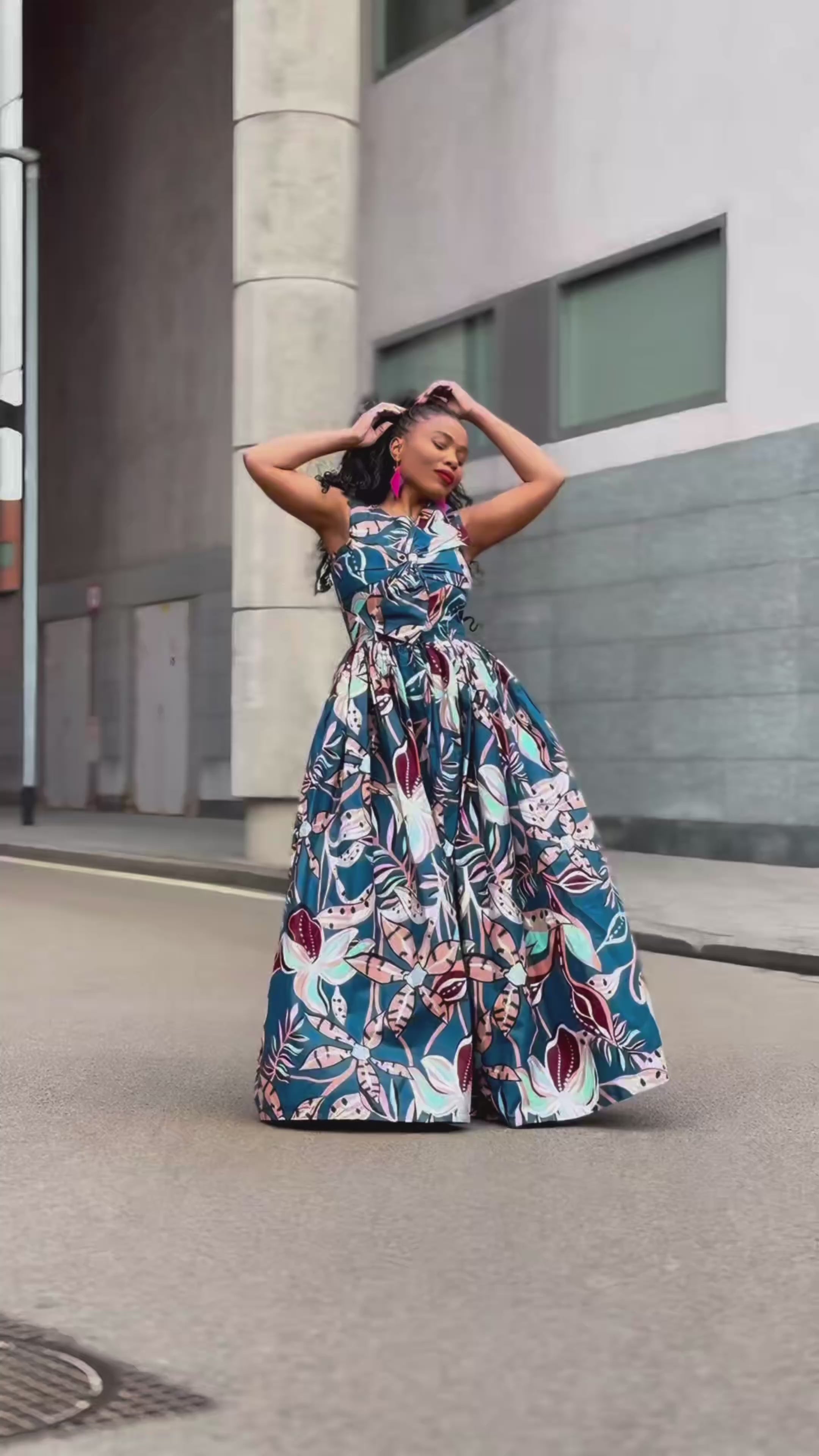 Funke Blue and Silver Maxi Dress