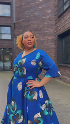 Anele Royal Blue Flared Dress