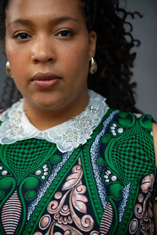 RUBY GREEN LACE COLLAR DRESS Women’s Dress