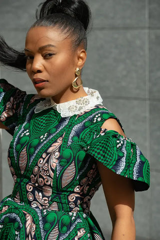 RUBY GREEN LACE COLLAR DRESS Women’s Dress