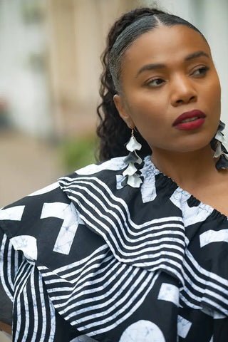 SABRINA BLACK AND WHITE EARRINGS Earrings