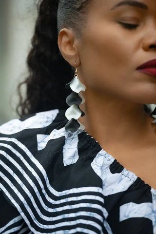 SABRINA BLACK AND WHITE EARRINGS Earrings