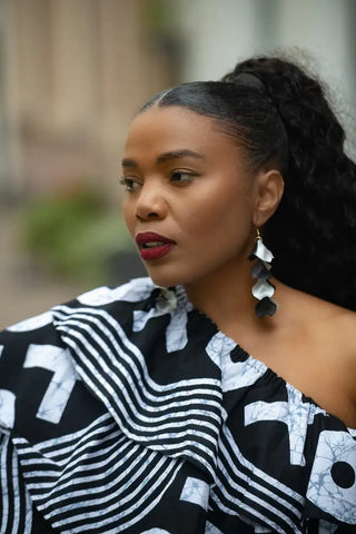 SABRINA BLACK AND WHITE EARRINGS Earrings