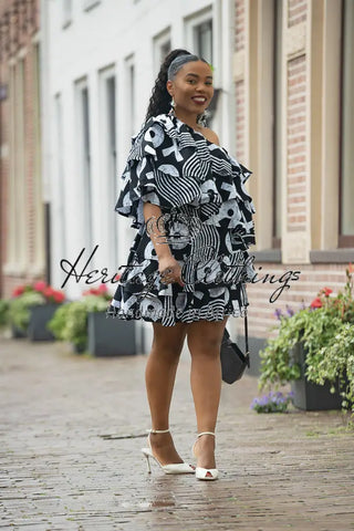 SABRINA BLACK AND WHITE LAYERED SET Outfit Sets