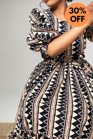 Sade Midaxi Brown Dress Clothing