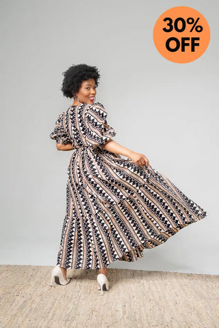 Sade Midaxi Brown Dress Clothing