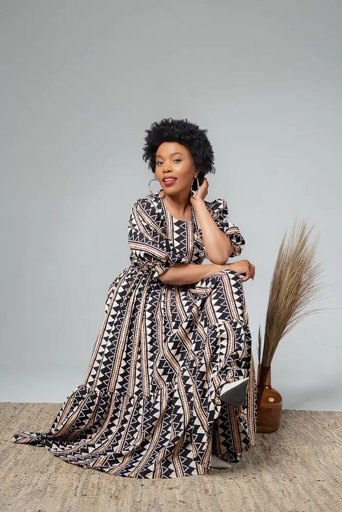 Sade Midaxi Brown Dress Clothing