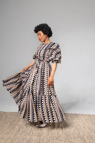 Sade Midaxi Brown Dress Clothing