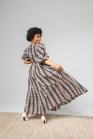 Sade Midaxi Brown Dress Clothing