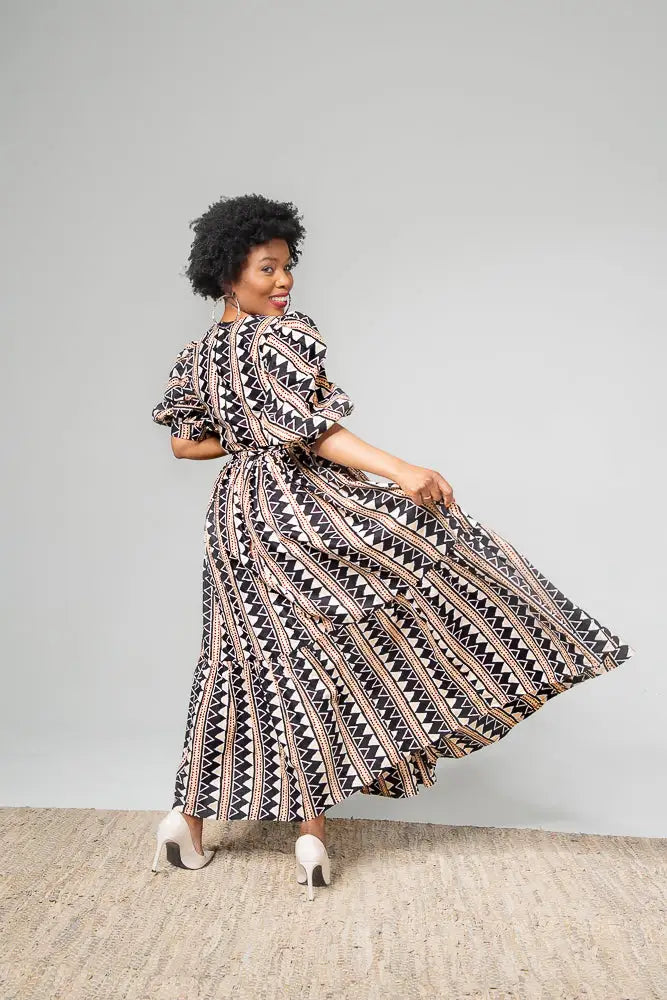Sade Midaxi Brown Dress Clothing