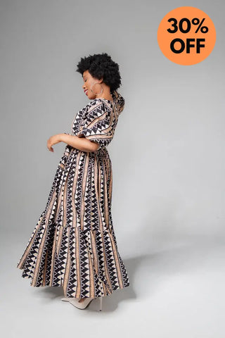 Sade Midaxi Brown Dress Clothing