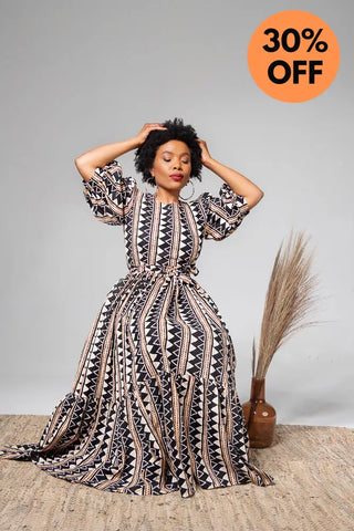 Sade Midaxi Brown Dress Clothing