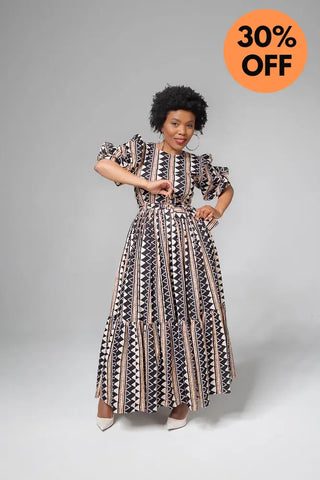 Sade Midaxi Brown Dress Clothing