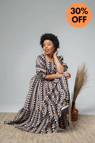 Sade Midaxi Brown Dress Clothing