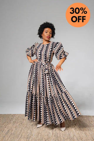 Sade Midaxi Brown Dress Clothing