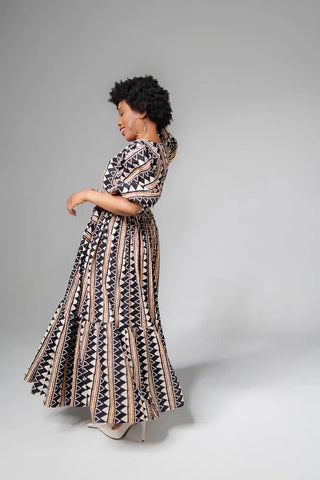 Sade Midaxi Brown Dress Clothing