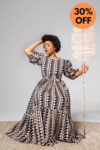 Sade Midaxi Brown Dress Clothing