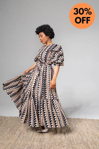 Sade Midaxi Brown Dress Clothing